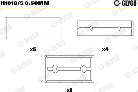 Glyco H1018/5 0.50mm - Cuscinetto albero a gomiti autozon.pro