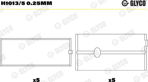 Glyco H1013/5 0.25mm - Cuscinetto albero a gomiti autozon.pro