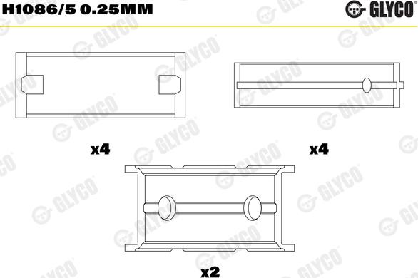 Glyco H1086/5 0.25mm - Cuscinetto albero a gomiti autozon.pro