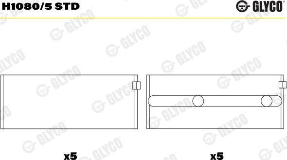 Glyco H1080/5 STD - Cuscinetto albero a gomiti autozon.pro