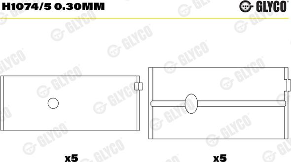 Glyco H1074/5 0.30mm - Cuscinetto albero a gomiti autozon.pro