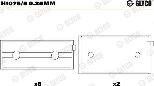 Glyco H1075/5 0.25mm - Cuscinetto albero a gomiti autozon.pro