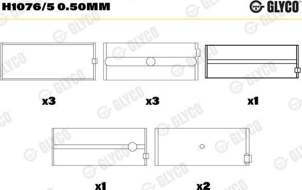 Glyco H1076/5 0.50mm - Cuscinetto albero a gomiti autozon.pro