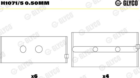 Glyco H1071/5 0.50mm - Cuscinetto albero a gomiti autozon.pro