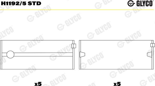 Glyco H1192/5 STD - Cuscinetto albero a gomiti autozon.pro