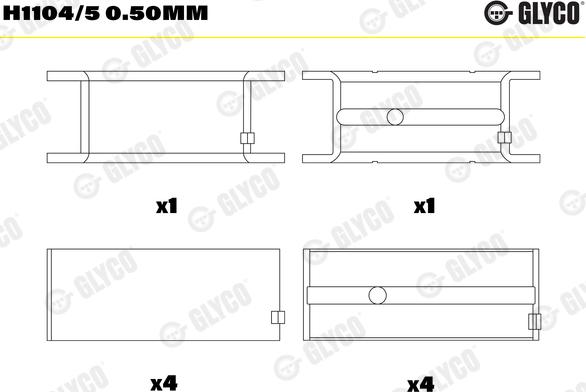 Glyco H1104/5 0.50mm - Cuscinetto albero a gomiti autozon.pro