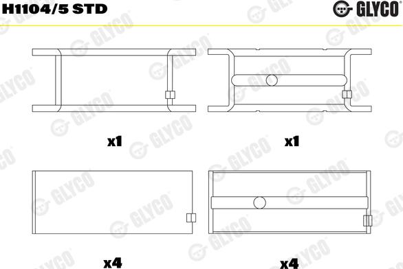 Glyco H1104/5 STD - Cuscinetto albero a gomiti autozon.pro