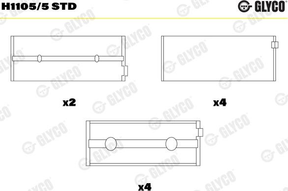 Glyco H1105/5 STD - Cuscinetto albero a gomiti autozon.pro