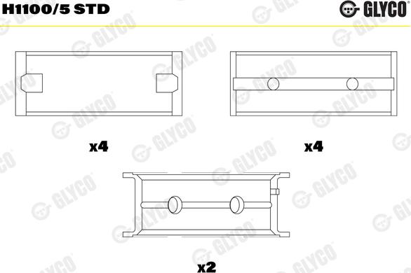 Glyco H1100/5 STD - Cuscinetto albero a gomiti autozon.pro