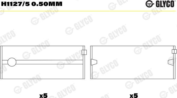 Glyco H1127/5 0.50mm - Cuscinetto albero a gomiti autozon.pro