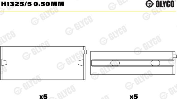 Glyco H1325/5 0.50mm - Cuscinetto albero a gomiti autozon.pro