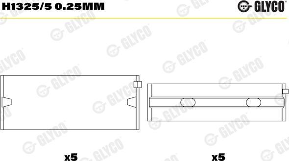 Glyco H1325/5 0.25mm - Cuscinetto albero a gomiti autozon.pro