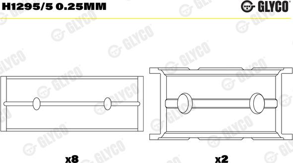 Glyco H1295/5 0.25MM - Cuscinetto albero a gomiti autozon.pro