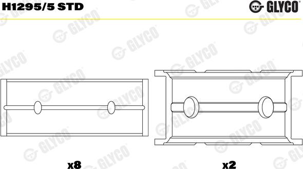 Glyco H1295/5 STD - Cuscinetto albero a gomiti autozon.pro