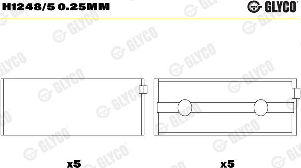 Glyco H1248/5 0.25mm - Cuscinetto albero a gomiti autozon.pro