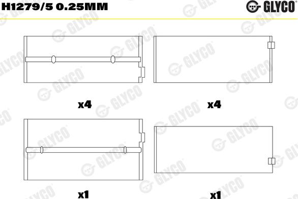 Glyco H1279/5 0.25mm - Cuscinetto albero a gomiti autozon.pro