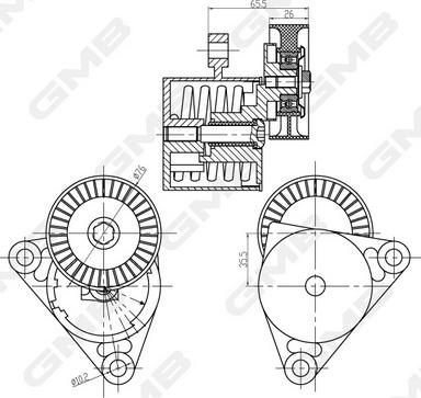 GMB GAT10090 - Tendicinghia, Cinghia Poly-V autozon.pro