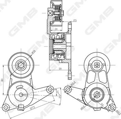 GMB GAT30520 - Tendicinghia, Cinghia Poly-V autozon.pro