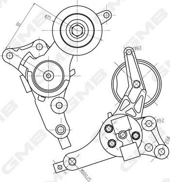 GMB GAT30050 - Tendicinghia, Cinghia Poly-V autozon.pro