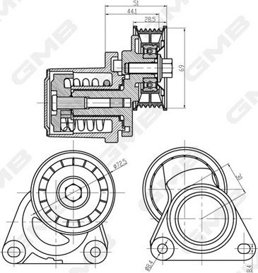 GMB GAT30320 - Tendicinghia, Cinghia Poly-V autozon.pro