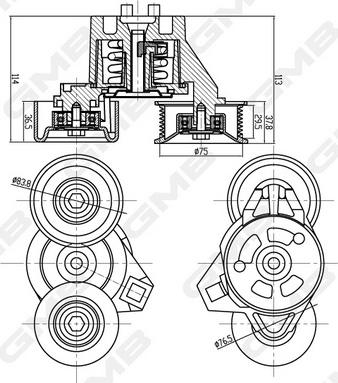 GMB GAT30260 - Tendicinghia, Cinghia Poly-V autozon.pro