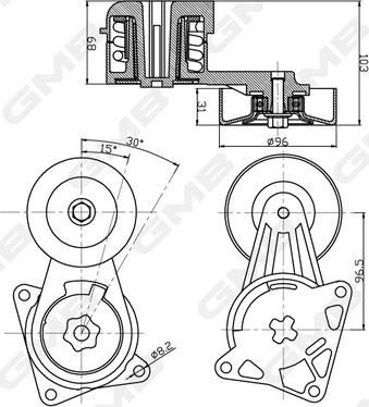 GMB GAT31730 - Tendicinghia, Cinghia Poly-V autozon.pro