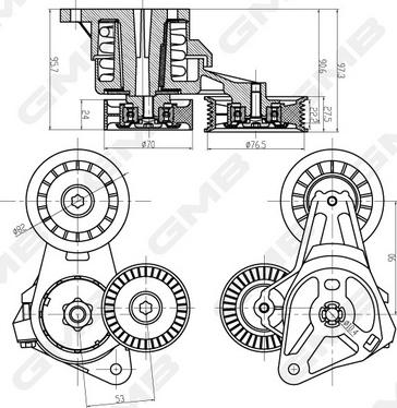 GMB GAT33210 - Tendicinghia, Cinghia Poly-V autozon.pro