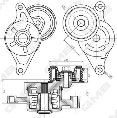 GMB GAT32460 - Tendicinghia, Cinghia Poly-V autozon.pro