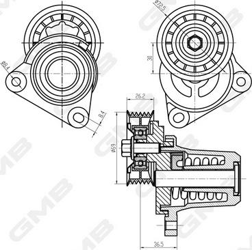 GMB GAT32590 - Tendicinghia, Cinghia Poly-V autozon.pro