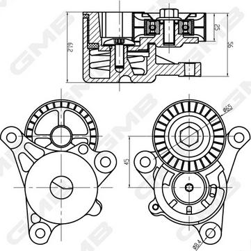 GMB GAT32560 - Tendicinghia, Cinghia Poly-V autozon.pro