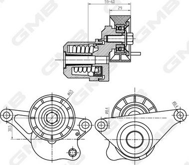 GMB GAT32690 - Tendicinghia, Cinghia Poly-V autozon.pro