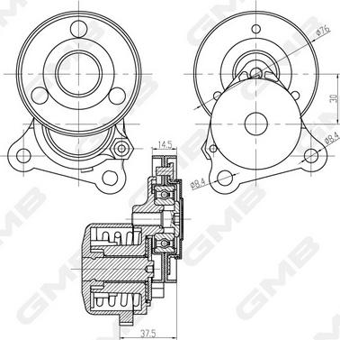 GMB GAT32880 - Tendicinghia, Cinghia Poly-V autozon.pro