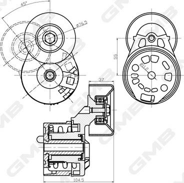 GMB GAT32340 - Tendicinghia, Cinghia Poly-V autozon.pro