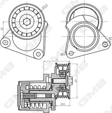 GMB GAT32380 - Tendicinghia, Cinghia Poly-V autozon.pro