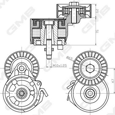 GMB GAT32330 - Tendicinghia, Cinghia Poly-V autozon.pro