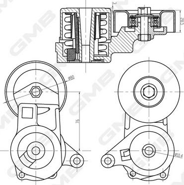 GMB GAT32200 - Tendicinghia, Cinghia Poly-V autozon.pro