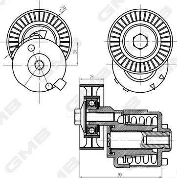 GMB GAT32760 - Tendicinghia, Cinghia Poly-V autozon.pro