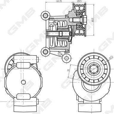 GMB GAT32770 - Tendicinghia, Cinghia Poly-V autozon.pro