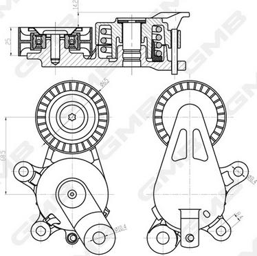 GMB GAT20920 - Tendicinghia, Cinghia Poly-V autozon.pro