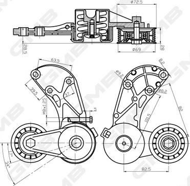 GMB GAT20460 - Tendicinghia, Cinghia Poly-V autozon.pro