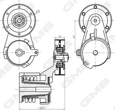 GMB GAT20650 - Tendicinghia, Cinghia Poly-V autozon.pro