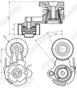 GMB GAT20600 - Tendicinghia, Cinghia Poly-V autozon.pro