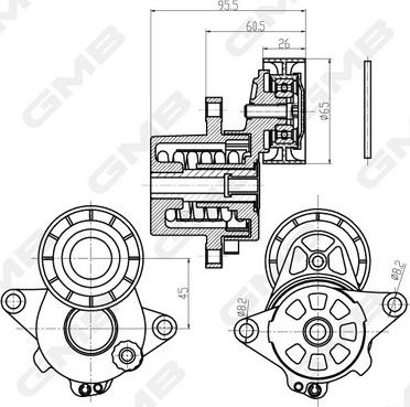 GMB GAT20840 - Tendicinghia, Cinghia Poly-V autozon.pro