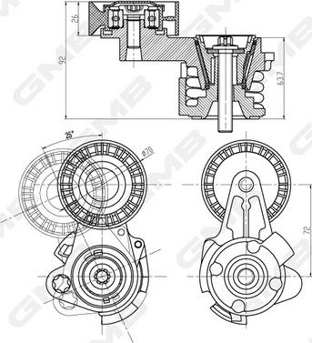 GMB GAT20280 - Tendicinghia, Cinghia Poly-V autozon.pro