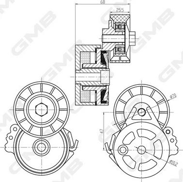 GMB GAT20770 - Tendicinghia, Cinghia Poly-V autozon.pro