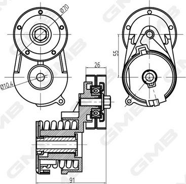 GMB GAT21540 - Tendicinghia, Cinghia Poly-V autozon.pro