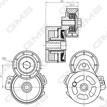 GMB GAT21660 - Tendicinghia, Cinghia Poly-V autozon.pro