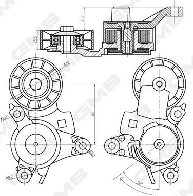 GMB GAT21050 - Tendicinghia, Cinghia Poly-V autozon.pro