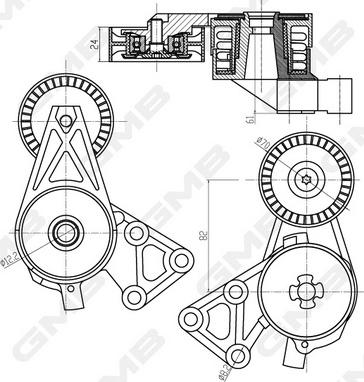 GMB GAT21030 - Tendicinghia, Cinghia Poly-V autozon.pro