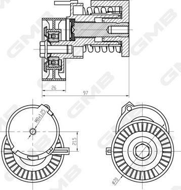 GMB GAT21190 - Tendicinghia, Cinghia Poly-V autozon.pro